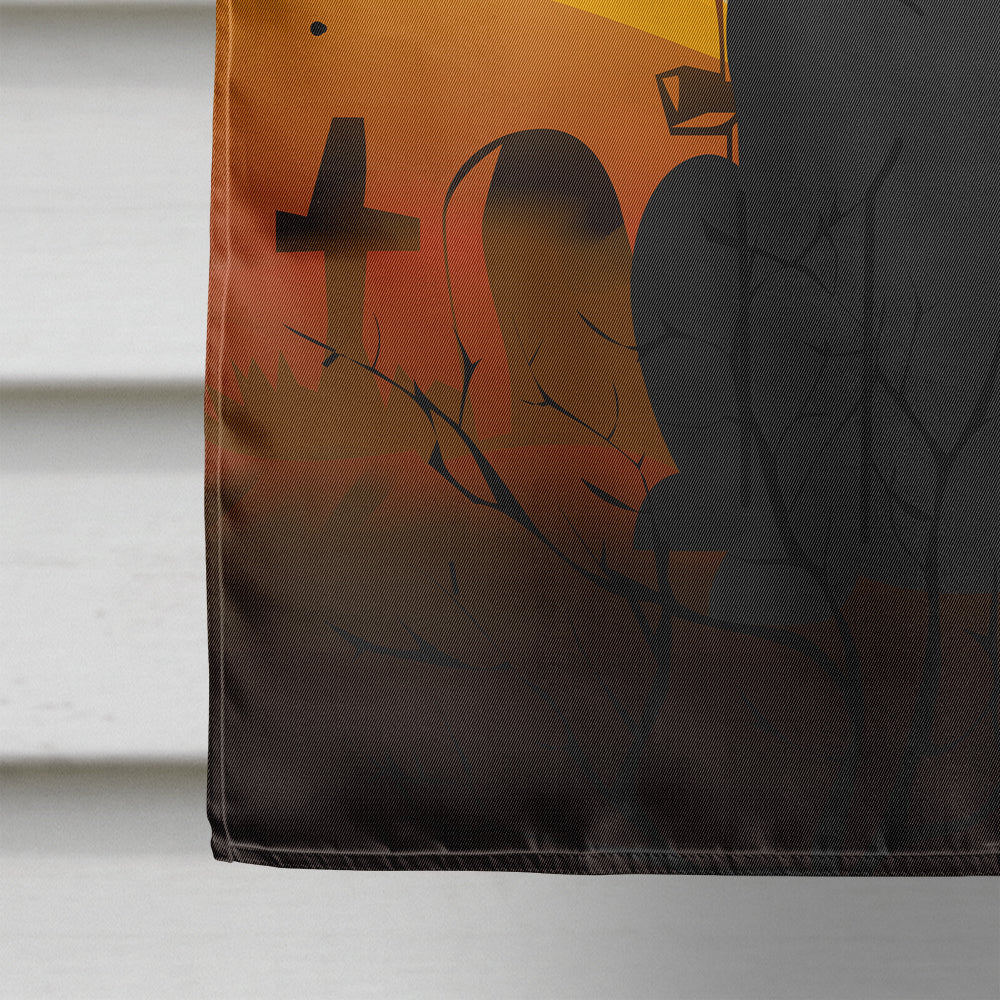 Halloween Black Labrador House Flag 28x40 Porch Sleeve Pole Decorative Outside Yard Banner Artwork Wall Hanging, Polyester