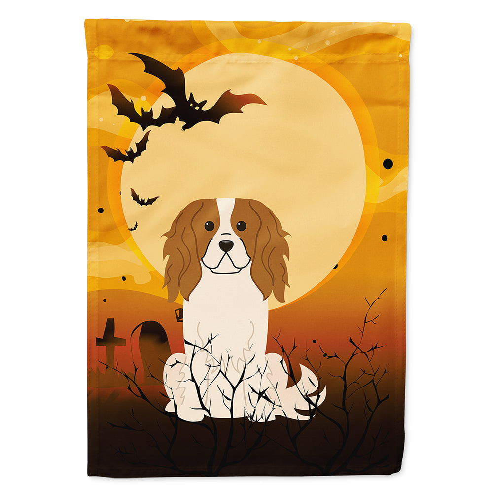 Halloween Cavalier Spaniel House Flag 28x40 Porch Sleeve Pole Decorative Outside Yard Banner Artwork Wall Hanging, Polyester