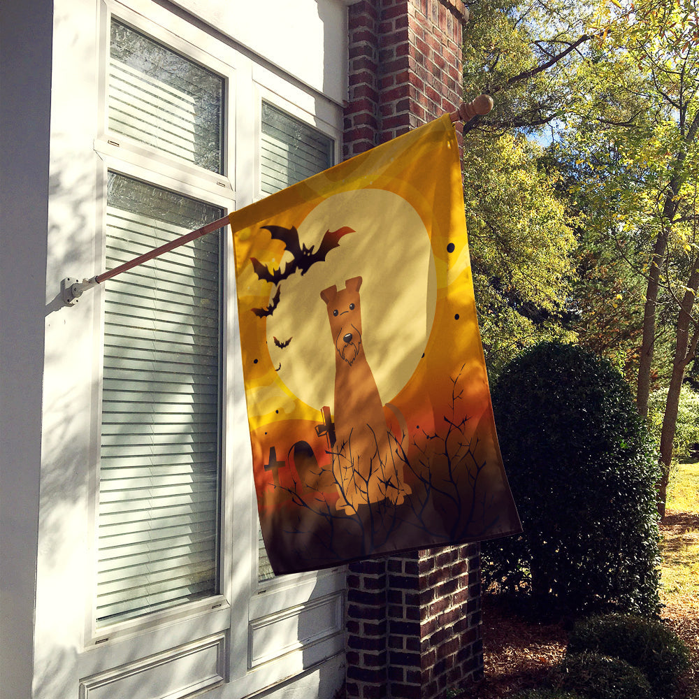 Halloween Irish Terrier House Flag 28x40 Porch Sleeve Pole Decorative Outside Yard Banner Artwork Wall Hanging, Polyester