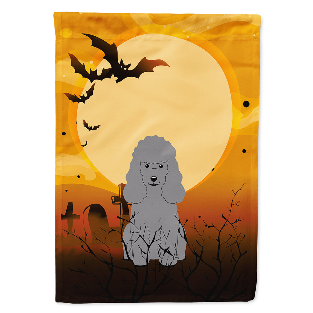 Halloween Poodle Silver House Flag 28x40 Porch Sleeve Pole Decorative Outside Yard Banner Artwork Wall Hanging, Polyester