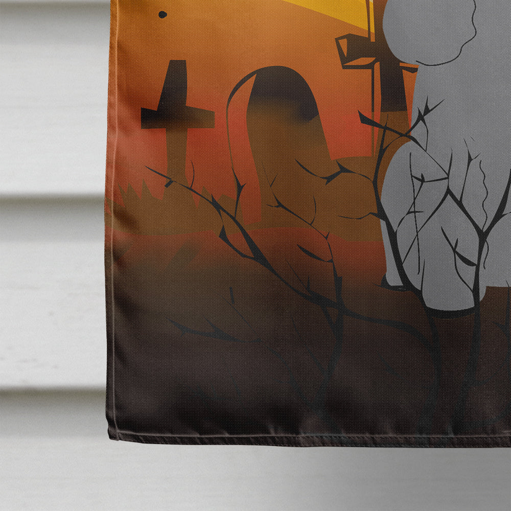 Halloween Poodle Silver House Flag 28x40 Porch Sleeve Pole Decorative Outside Yard Banner Artwork Wall Hanging, Polyester