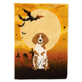 Halloween Brittany Spaniel House Flag 28x40 Porch Sleeve Pole Decorative Outside Yard Banner Artwork Wall Hanging, Polyester