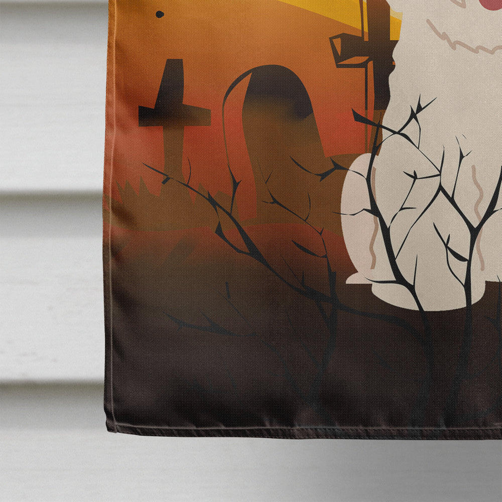 Halloween Bichon Frise House Flag 28x40 Porch Sleeve Pole Decorative Outside Yard Banner Artwork Wall Hanging, Polyester
