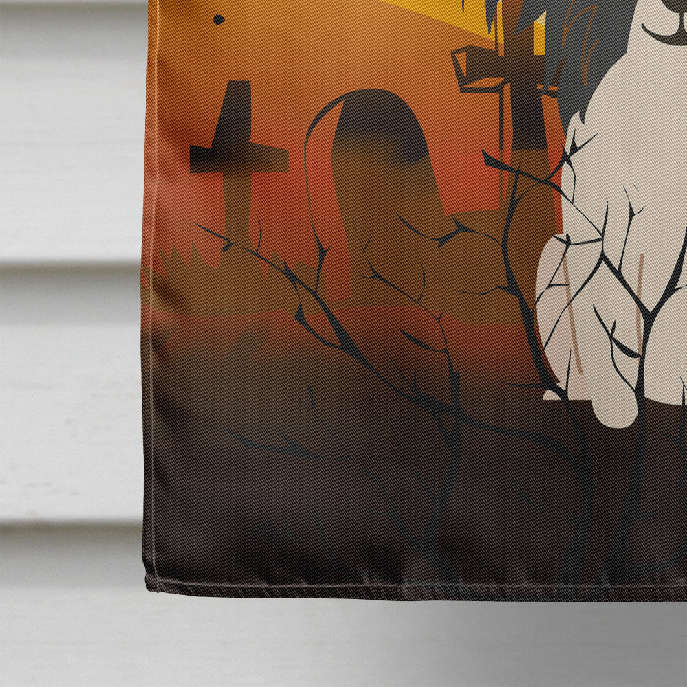 Halloween Papillon Black White House Flag 28x40 Porch Sleeve Pole Decorative Outside Yard Banner Artwork Wall Hanging, Polyester