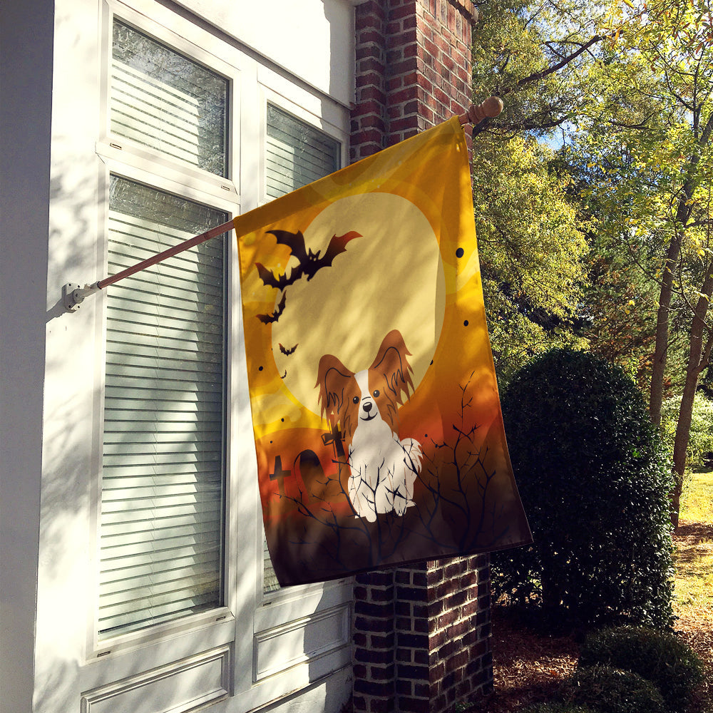 Halloween Papillon Red White House Flag 28x40 Porch Sleeve Pole Decorative Outside Yard Banner Artwork Wall Hanging, Polyester