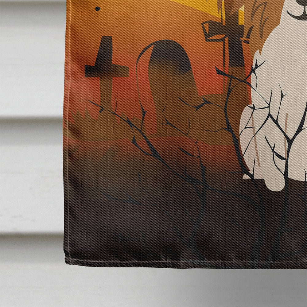Halloween Papillon Red White House Flag 28x40 Porch Sleeve Pole Decorative Outside Yard Banner Artwork Wall Hanging, Polyester