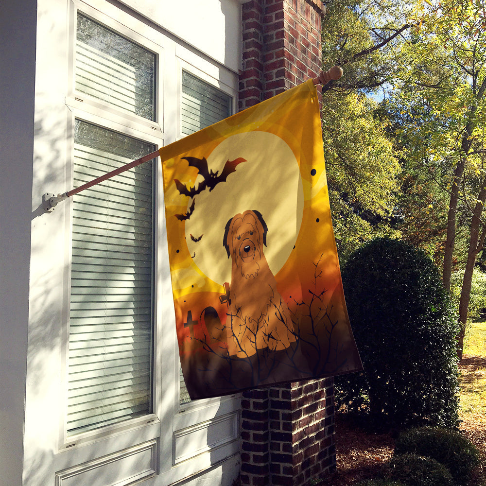 Halloween Briard Brown House Flag 28x40 Porch Sleeve Pole Decorative Outside Yard Banner Artwork Wall Hanging, Polyester