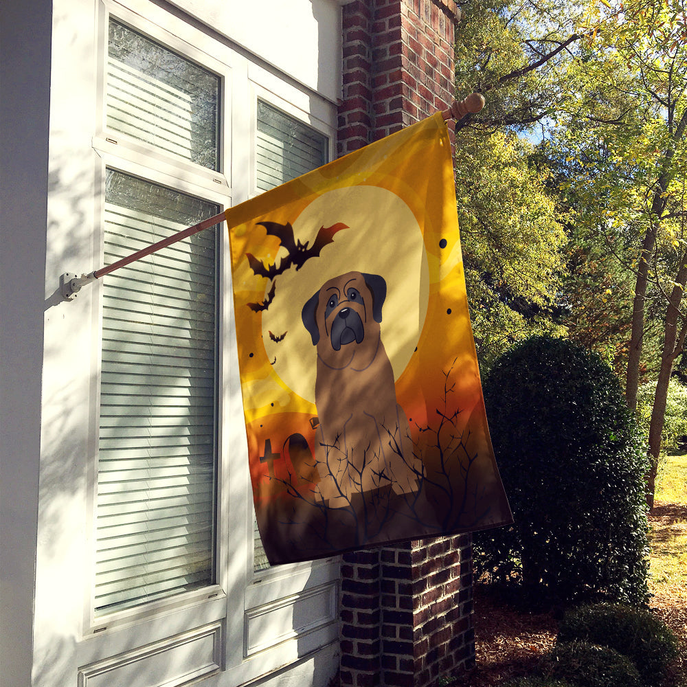 Halloween Bullmastiff House Flag 28x40 Porch Sleeve Pole Decorative Outside Yard Banner Artwork Wall Hanging, Polyester