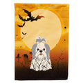 Halloween Shih Tzu Silver White House Flag 28x40 Porch Sleeve Pole Decorative Outside Yard Banner Artwork Wall Hanging, Polyester