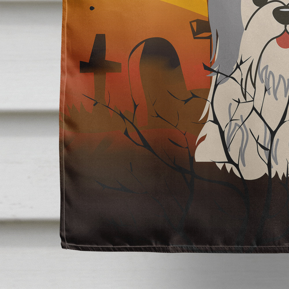 Halloween Shih Tzu Silver White House Flag 28x40 Porch Sleeve Pole Decorative Outside Yard Banner Artwork Wall Hanging, Polyester