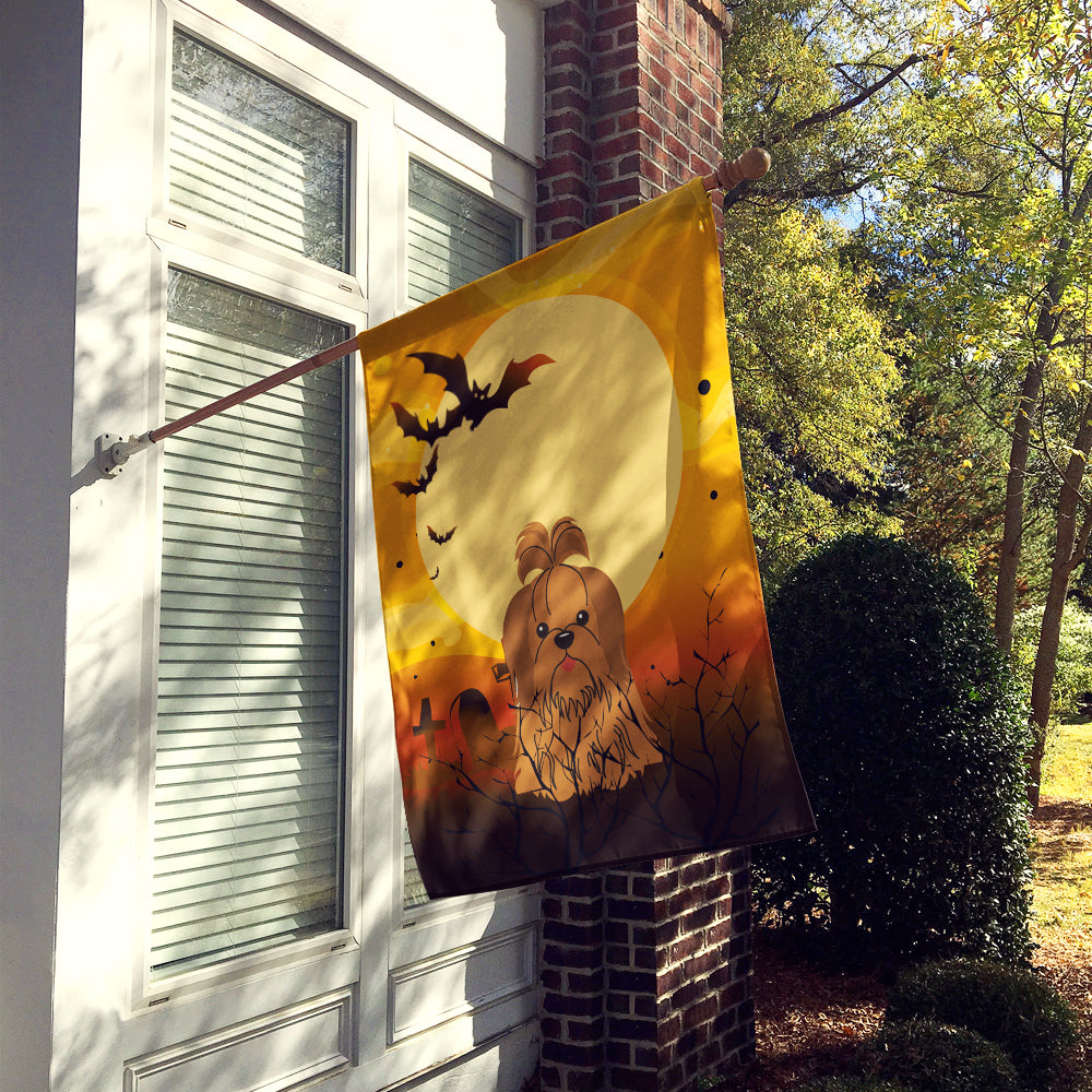Halloween Shih Tzu Silver Chocolate House Flag 28x40 Porch Sleeve Pole Decorative Outside Yard Banner Artwork Wall Hanging, Polyester