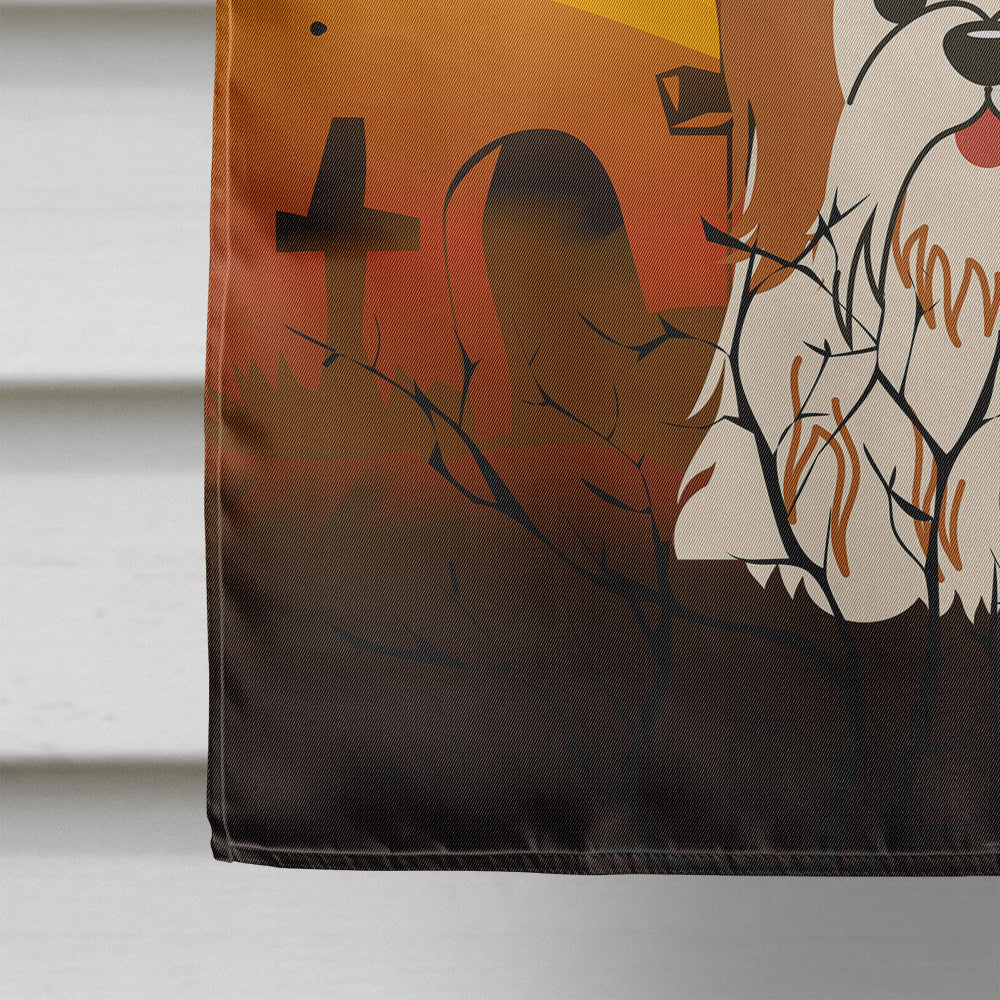 Halloween Shih Tzu Red White House Flag 28x40 Porch Sleeve Pole Decorative Outside Yard Banner Artwork Wall Hanging, Polyester