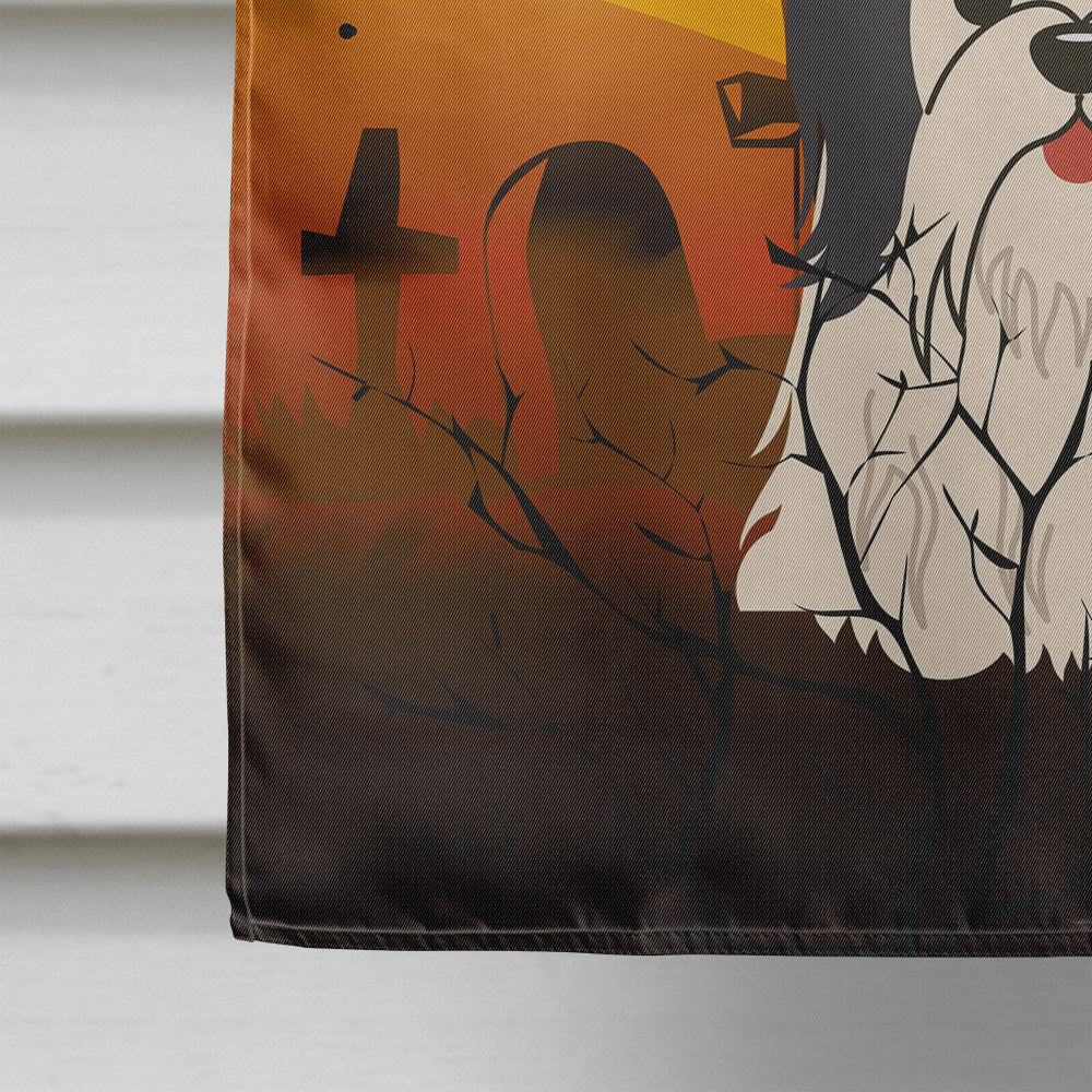 Halloween Shih Tzu Black White House Flag 28x40 Porch Sleeve Pole Decorative Outside Yard Banner Artwork Wall Hanging, Polyester