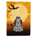 Halloween Shih Tzu Black Silver House Flag 28x40 Porch Sleeve Pole Decorative Outside Yard Banner Artwork Wall Hanging, Polyester