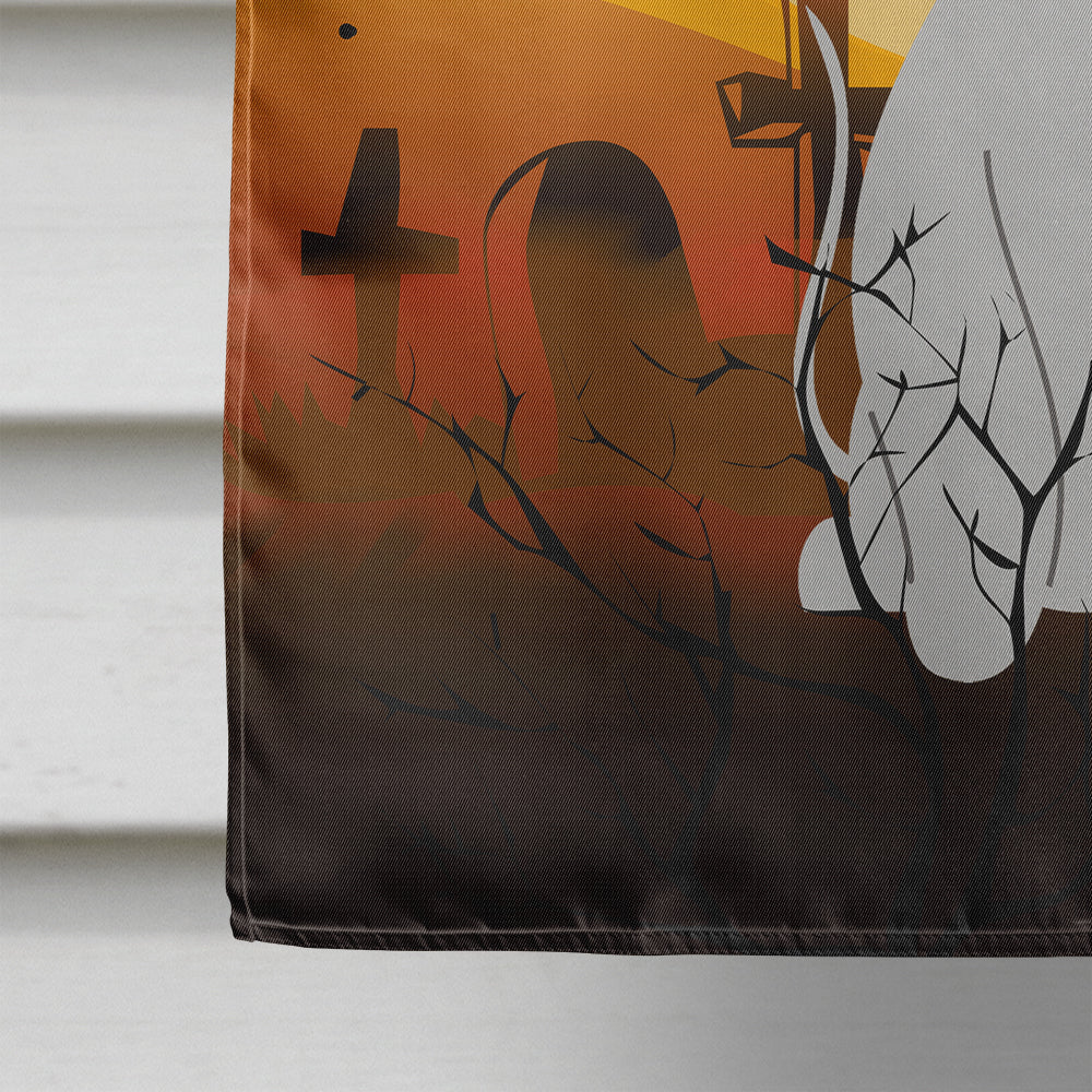 Halloween Bedlington Terrier Blue House Flag 28x40 Porch Sleeve Pole Decorative Outside Yard Banner Artwork Wall Hanging, Polyester