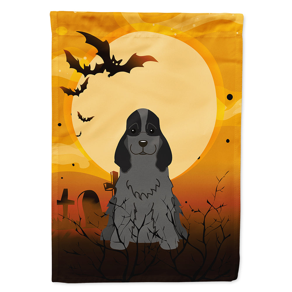 Halloween Cocker Spaniel Black House Flag 28x40 Porch Sleeve Pole Decorative Outside Yard Banner Artwork Wall Hanging, Polyester