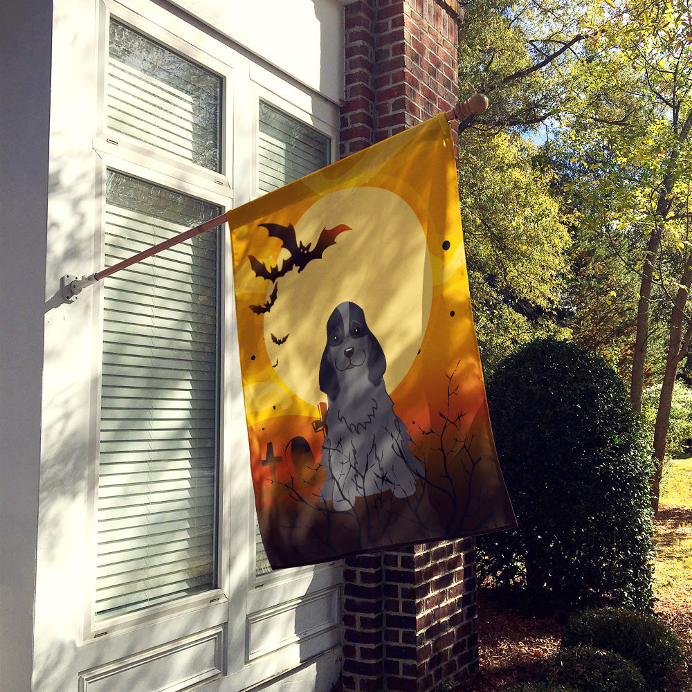 Halloween Cocker Spaniel Black House Flag 28x40 Porch Sleeve Pole Decorative Outside Yard Banner Artwork Wall Hanging, Polyester