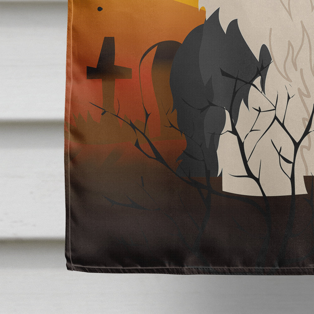 Halloween Old English Sheepdog House Flag 28x40 Porch Sleeve Pole Decorative Outside Yard Banner Artwork Wall Hanging, Polyester