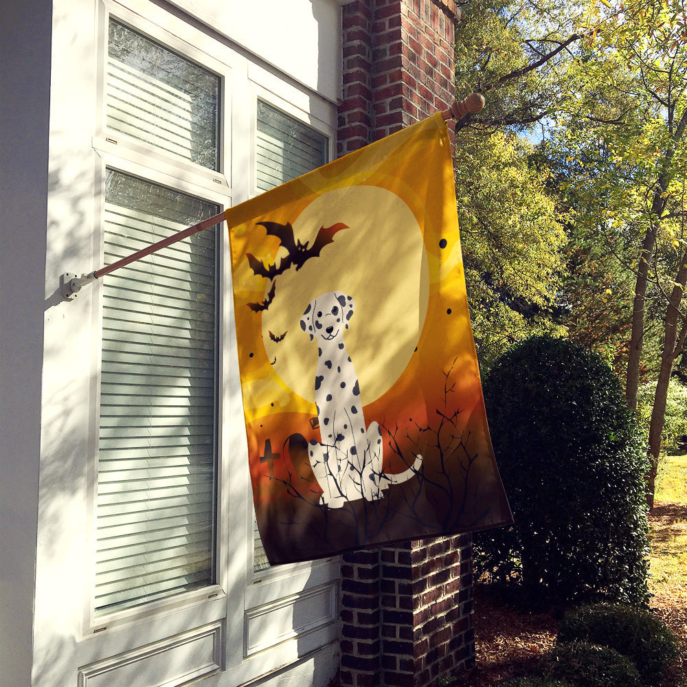 Halloween Dalmatian House Flag 28x40 Porch Sleeve Pole Decorative Outside Yard Banner Artwork Wall Hanging, Polyester