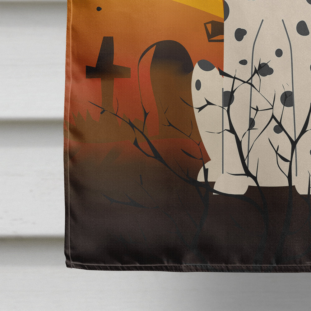 Halloween Dalmatian House Flag 28x40 Porch Sleeve Pole Decorative Outside Yard Banner Artwork Wall Hanging, Polyester