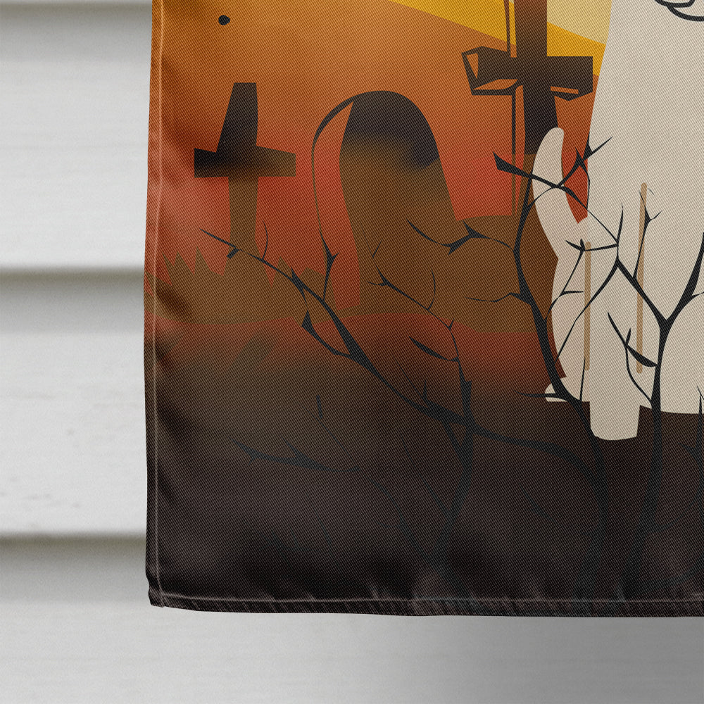 Halloween Smooth Fox Terrier House Flag 28x40 Porch Sleeve Pole Decorative Outside Yard Banner Artwork Wall Hanging, Polyester
