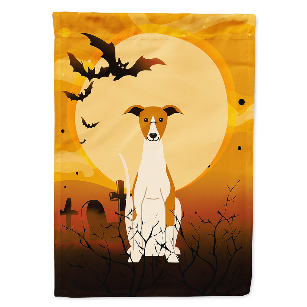Halloween Whippet House Flag 28x40 Porch Sleeve Pole Decorative Outside Yard Banner Artwork Wall Hanging, Polyester