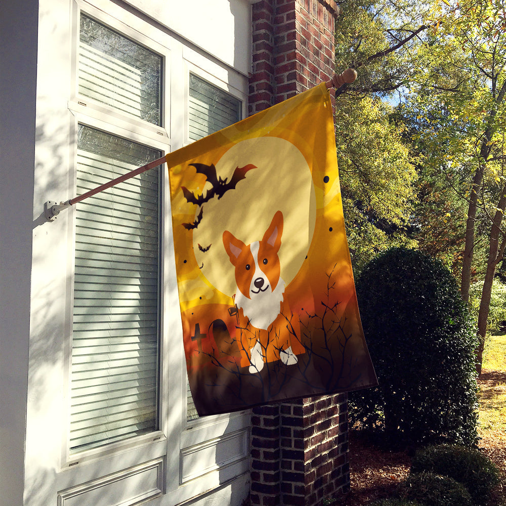 Halloween Corgi House Flag 28x40 Porch Sleeve Pole Decorative Outside Yard Banner Artwork Wall Hanging, Polyester