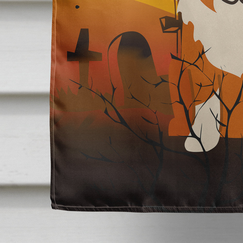 Halloween Corgi House Flag 28x40 Porch Sleeve Pole Decorative Outside Yard Banner Artwork Wall Hanging, Polyester