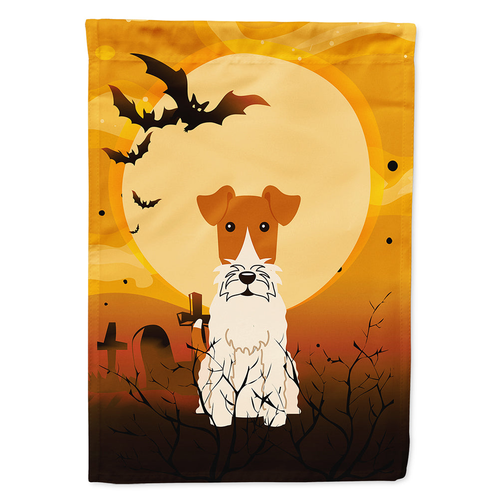 Halloween Wire Fox Terrier House Flag 28x40 Porch Sleeve Pole Decorative Outside Yard Banner Artwork Wall Hanging, Polyester
