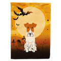 Halloween Wire Fox Terrier House Flag 28x40 Porch Sleeve Pole Decorative Outside Yard Banner Artwork Wall Hanging, Polyester