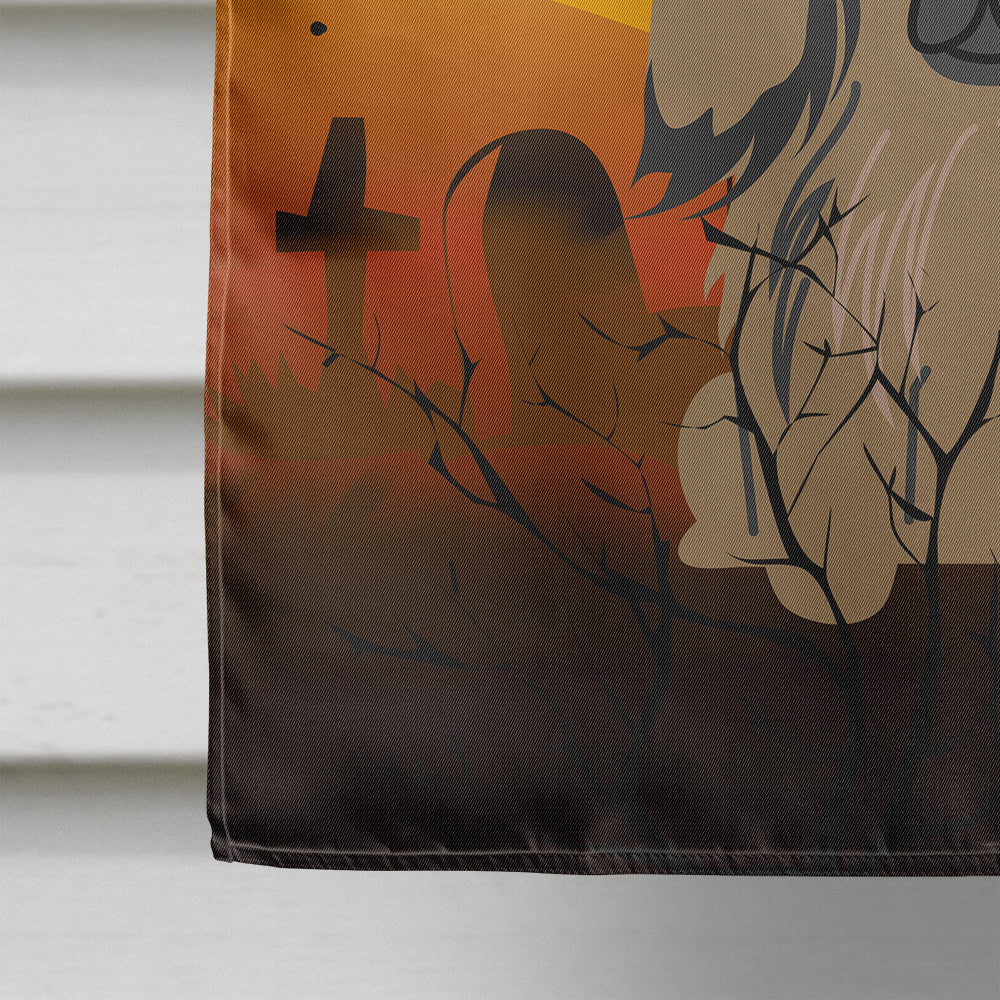 Halloween Pekingese Tan House Flag 28x40 Porch Sleeve Pole Decorative Outside Yard Banner Artwork Wall Hanging, Polyester