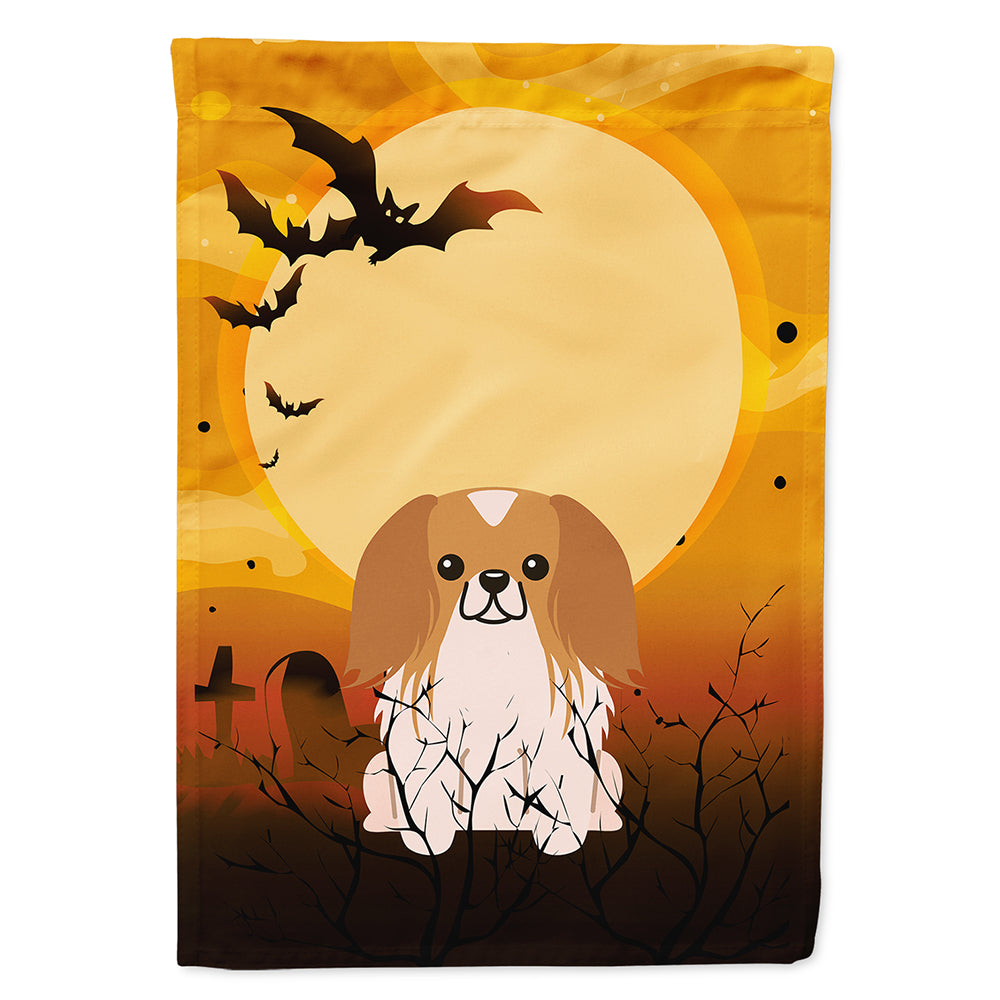 Halloween Pekingese Red White House Flag 28x40 Porch Sleeve Pole Decorative Outside Yard Banner Artwork Wall Hanging, Polyester