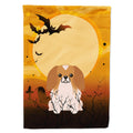 Halloween Pekingese Red White House Flag 28x40 Porch Sleeve Pole Decorative Outside Yard Banner Artwork Wall Hanging, Polyester
