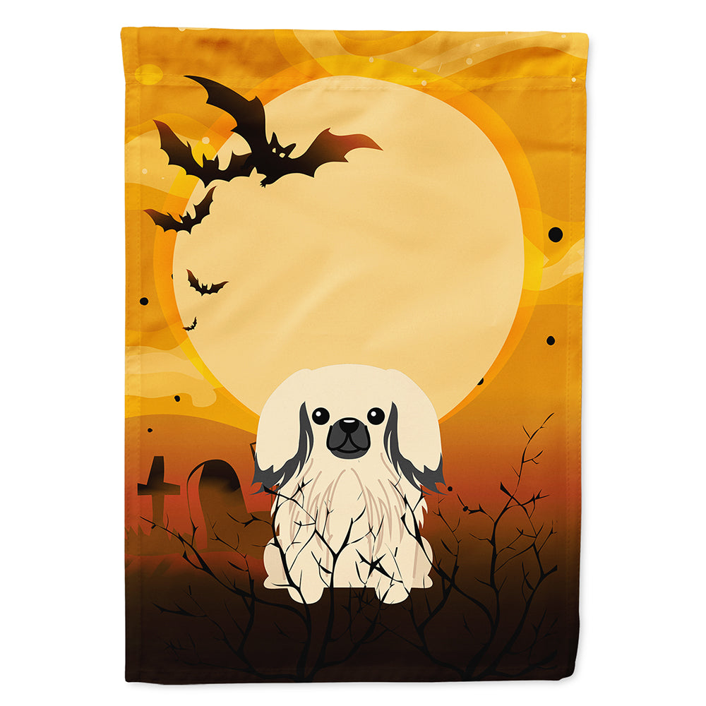 Halloween Pekingese Cream House Flag 28x40 Porch Sleeve Pole Decorative Outside Yard Banner Artwork Wall Hanging, Polyester
