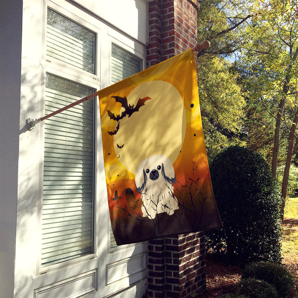 Halloween Pekingese Cream House Flag 28x40 Porch Sleeve Pole Decorative Outside Yard Banner Artwork Wall Hanging, Polyester