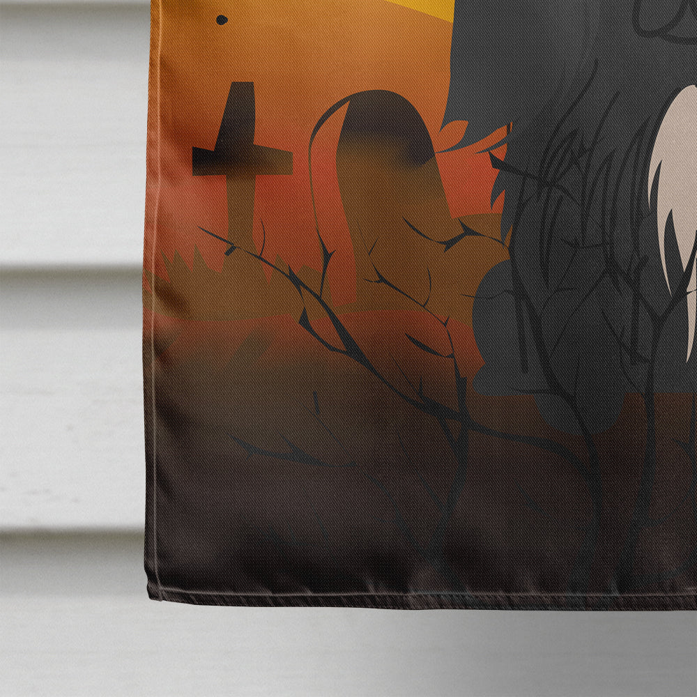 Halloween Pekingese Black House Flag 28x40 Porch Sleeve Pole Decorative Outside Yard Banner Artwork Wall Hanging, Polyester