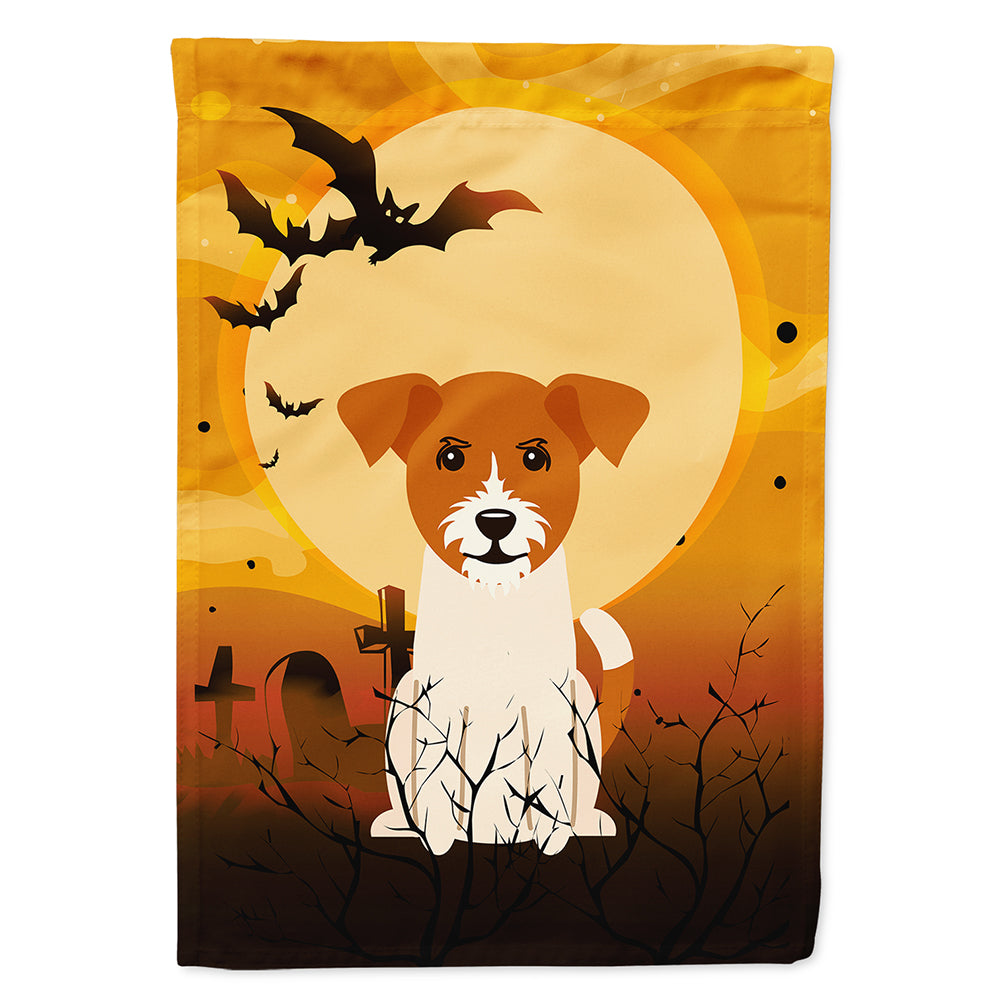 Halloween Jack Russell Terrier House Flag 28x40 Porch Sleeve Pole Decorative Outside Yard Banner Artwork Wall Hanging, Polyester