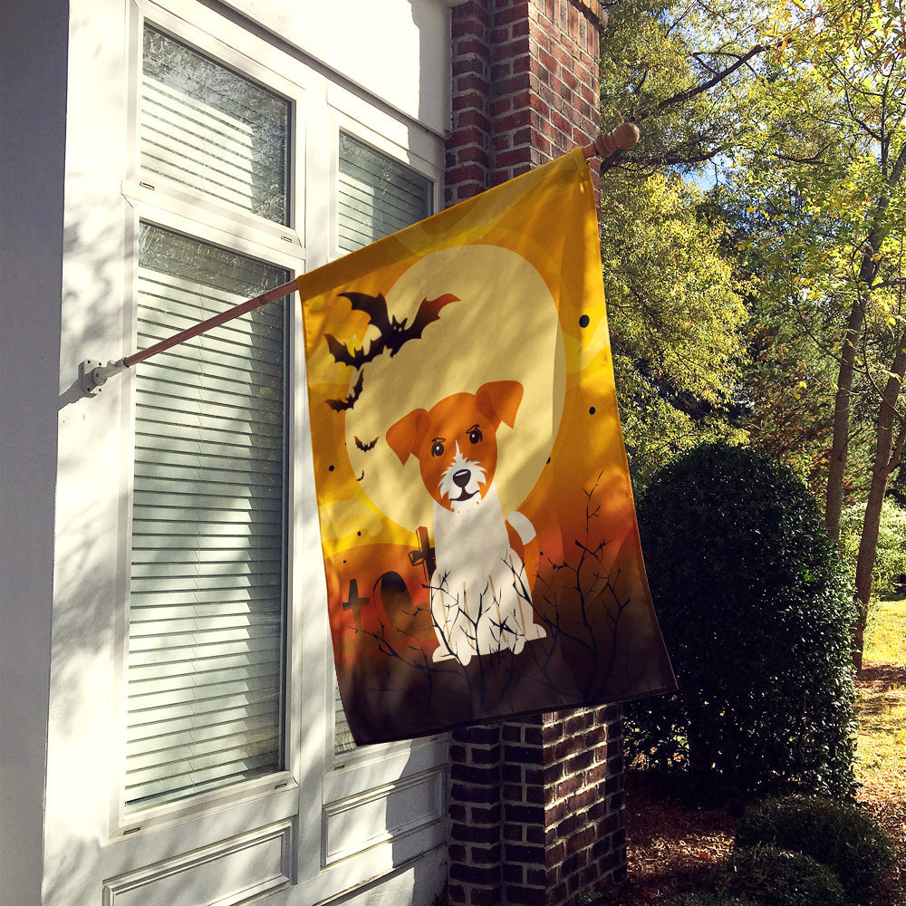 Halloween Jack Russell Terrier House Flag 28x40 Porch Sleeve Pole Decorative Outside Yard Banner Artwork Wall Hanging, Polyester