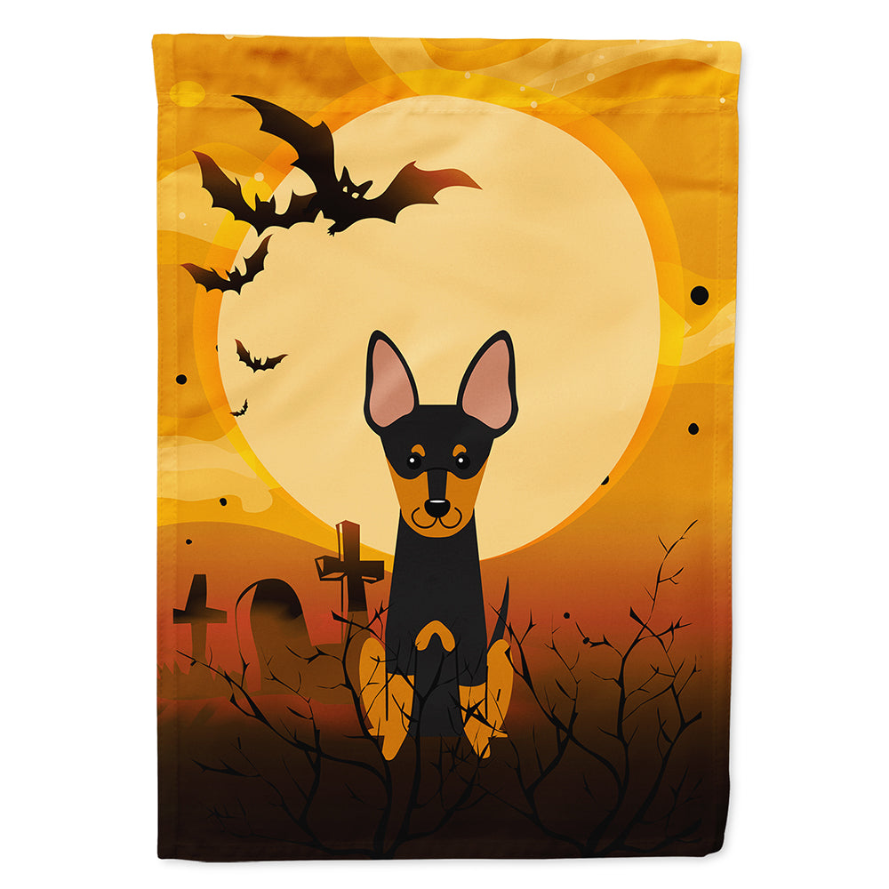 Halloween English Toy Terrier House Flag 28x40 Porch Sleeve Pole Decorative Outside Yard Banner Artwork Wall Hanging, Polyester