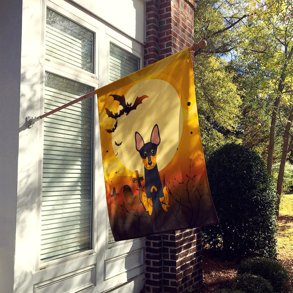 Halloween English Toy Terrier House Flag 28x40 Porch Sleeve Pole Decorative Outside Yard Banner Artwork Wall Hanging, Polyester