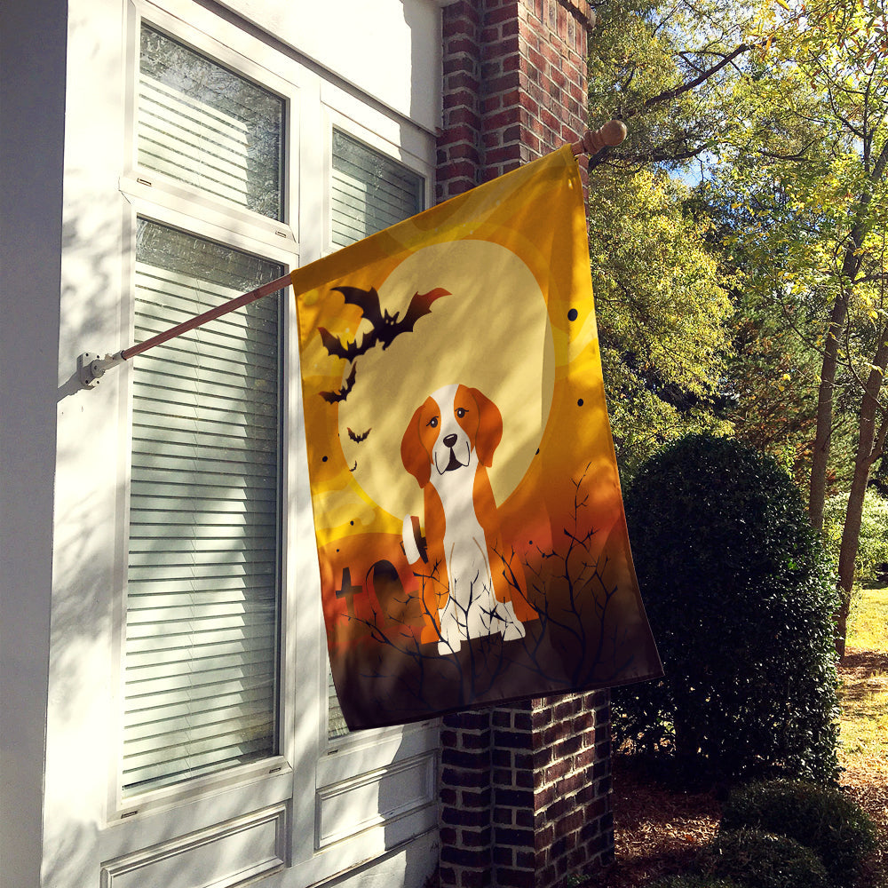 Halloween English Foxhound House Flag 28x40 Porch Sleeve Pole Decorative Outside Yard Banner Artwork Wall Hanging, Polyester