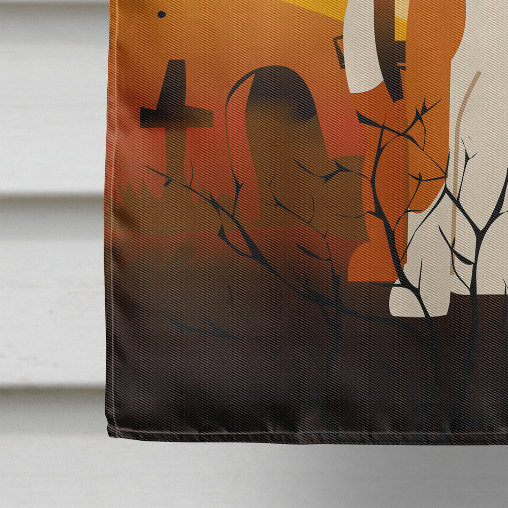 Halloween English Foxhound House Flag 28x40 Porch Sleeve Pole Decorative Outside Yard Banner Artwork Wall Hanging, Polyester