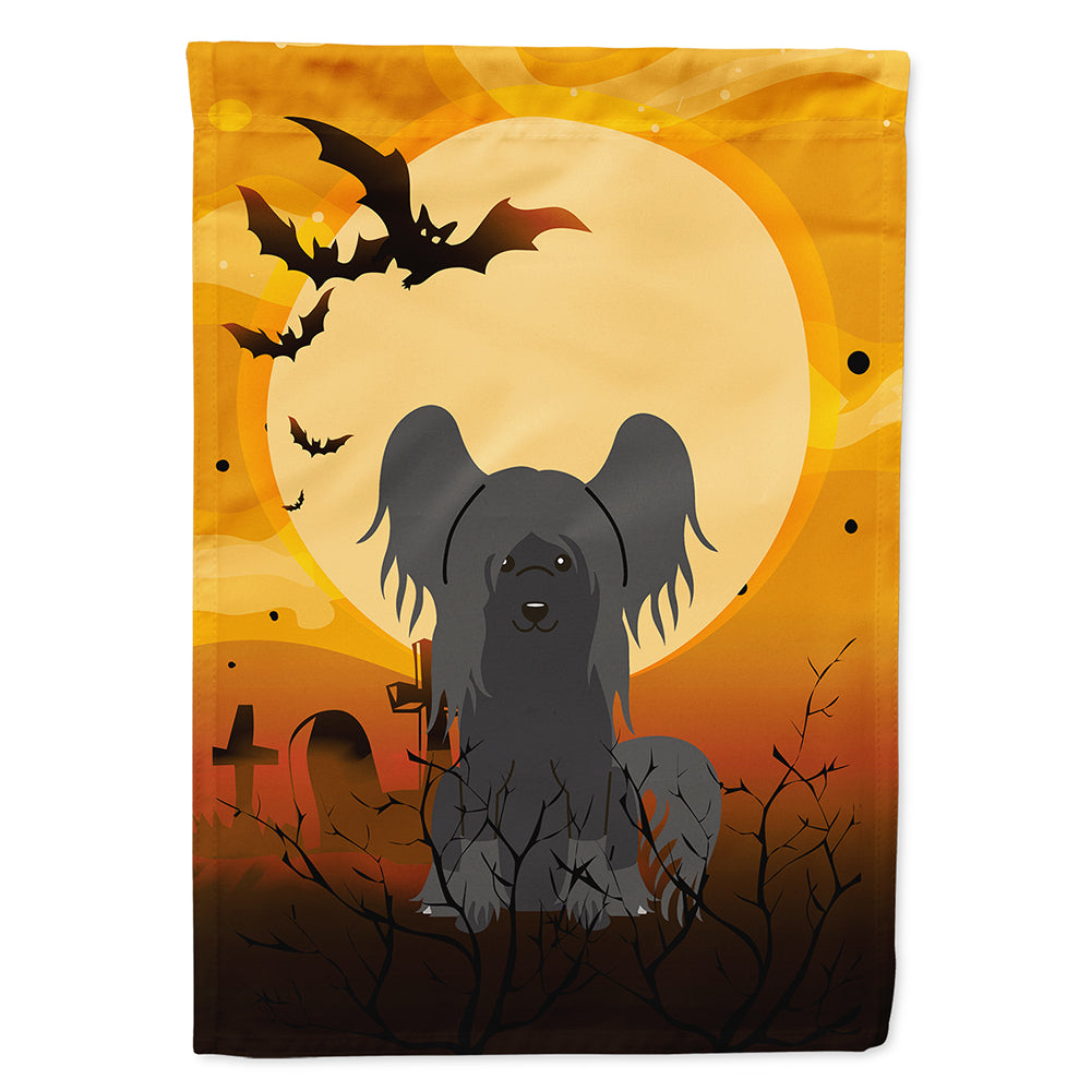 Halloween Chinese Crested Black House Flag 28x40 Porch Sleeve Pole Decorative Outside Yard Banner Artwork Wall Hanging, Polyester