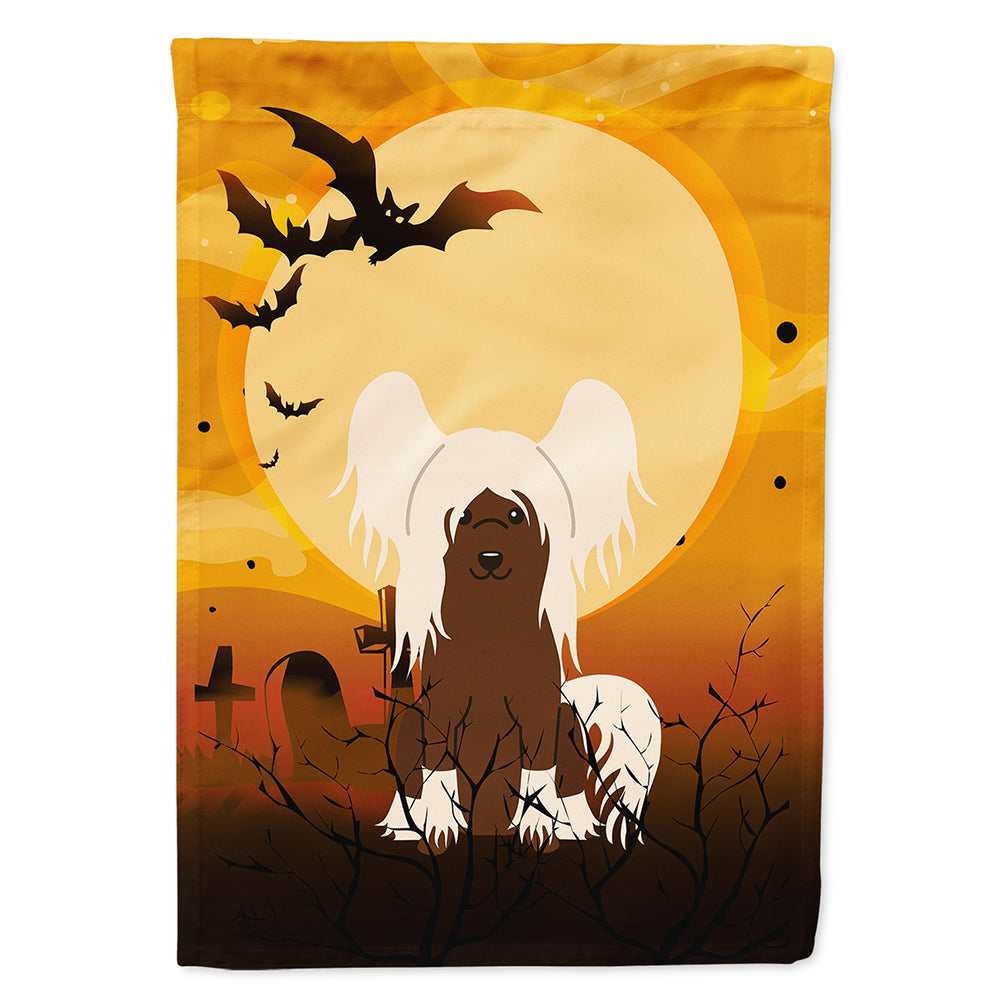 Halloween Chinese Crested Cream House Flag 28x40 Porch Sleeve Pole Decorative Outside Yard Banner Artwork Wall Hanging, Polyester