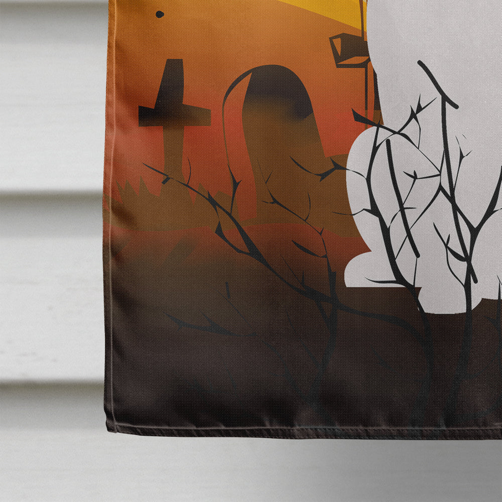 Halloween White Boxer Cooper House Flag 28x40 Porch Sleeve Pole Decorative Outside Yard Banner Artwork Wall Hanging, Polyester