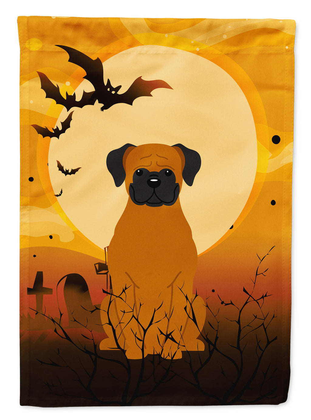 Halloween Fawn Boxer House Flag 28x40 Porch Sleeve Pole Decorative Outside Yard Banner Artwork Wall Hanging, Polyester