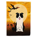 Halloween Border Collie Black White House Flag 28x40 Porch Sleeve Pole Decorative Outside Yard Banner Artwork Wall Hanging, Polyester