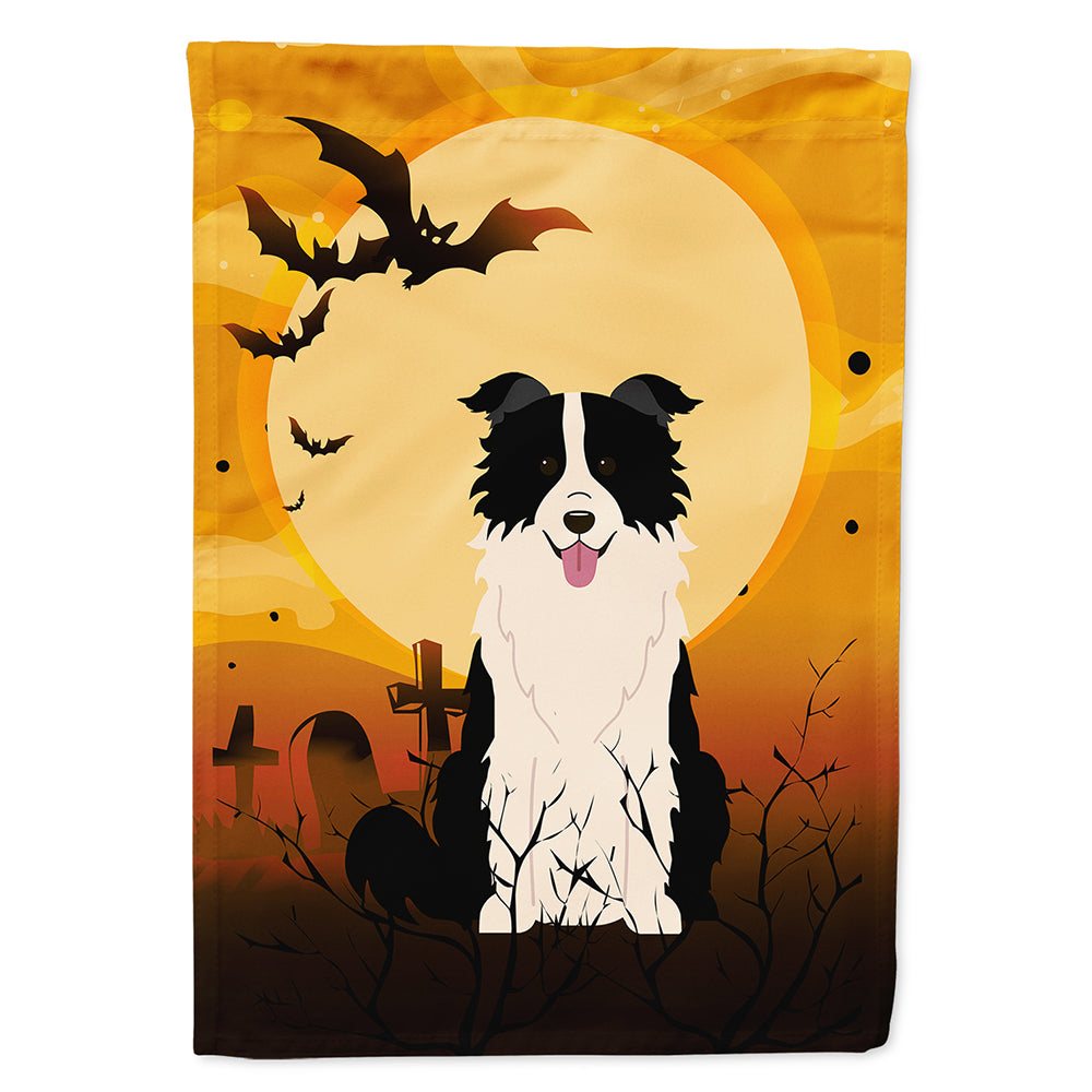 Halloween Border Collie Black White House Flag 28x40 Porch Sleeve Pole Decorative Outside Yard Banner Artwork Wall Hanging, Polyester