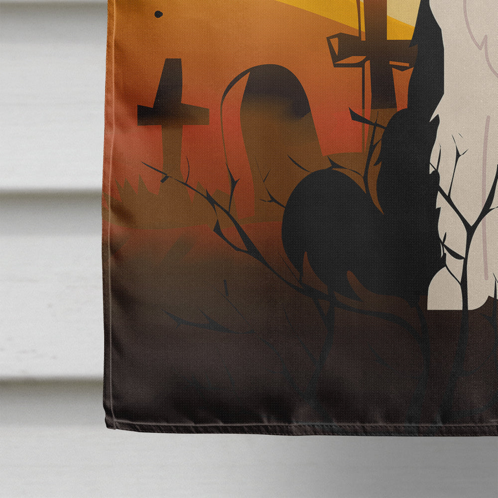 Halloween Border Collie Black White House Flag 28x40 Porch Sleeve Pole Decorative Outside Yard Banner Artwork Wall Hanging, Polyester
