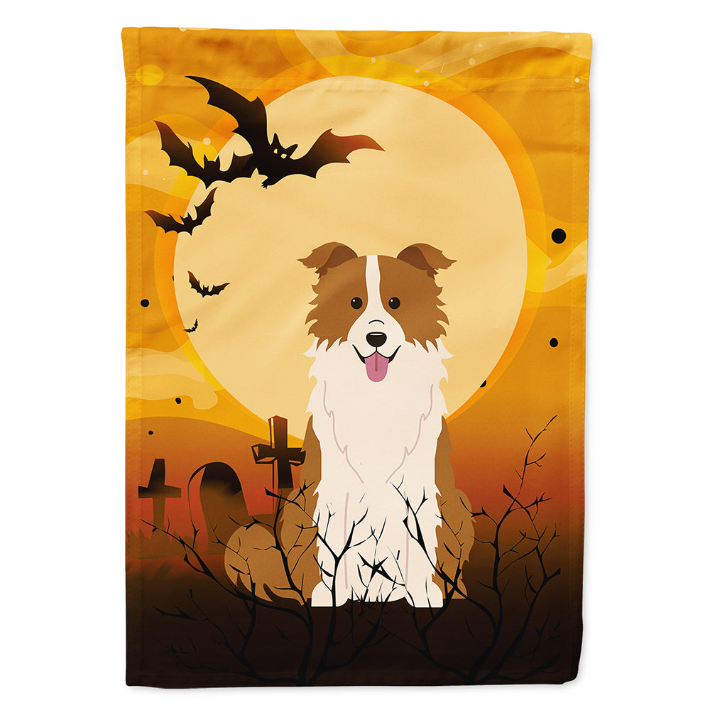 Halloween Border Collie Red White House Flag 28x40 Porch Sleeve Pole Decorative Outside Yard Banner Artwork Wall Hanging, Polyester